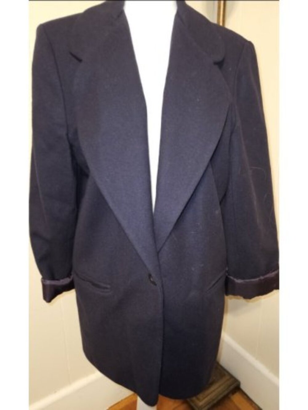 DAVID BENJAMIN Navy Blue Lined Wool Blazer Jacket Ladies Large